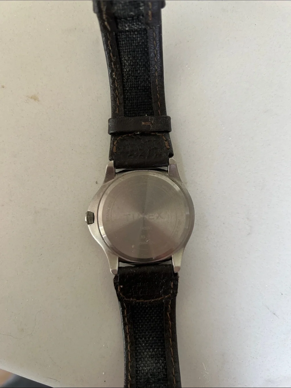 Timex Expedition Watch Men Indiglo 37mm Silver Tone Leather Band - Picture 2 of 2